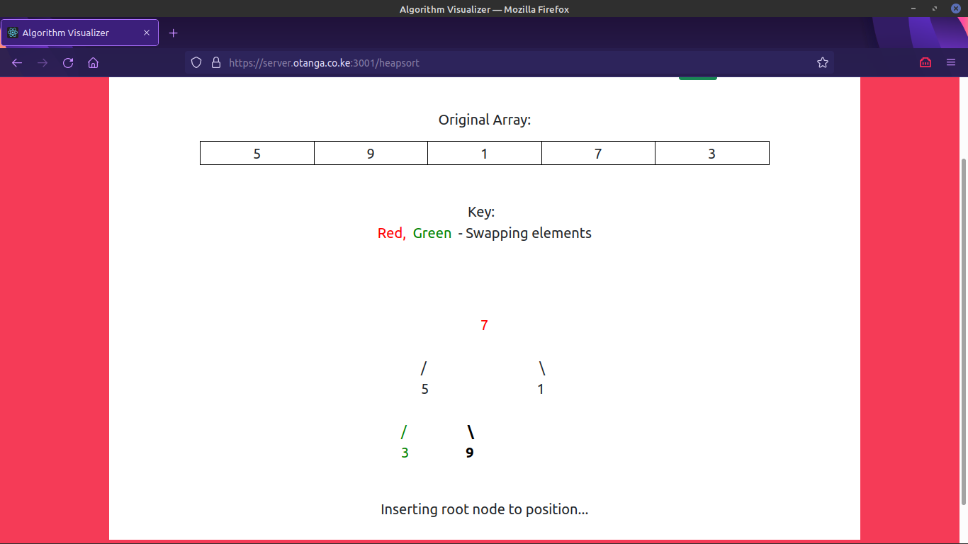 Heap Sort Running Alt text